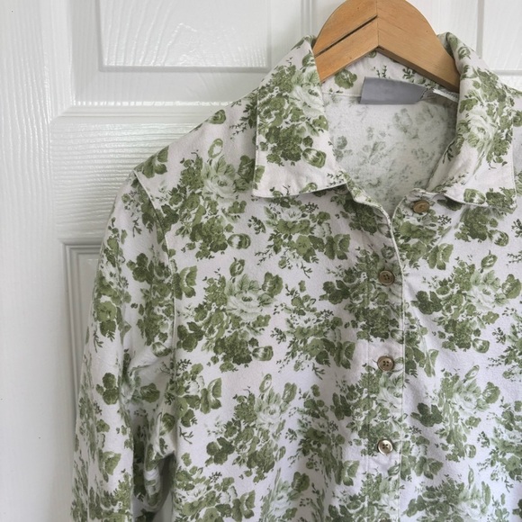 Blair vintage green floral button shirt - Picture 3 of 9